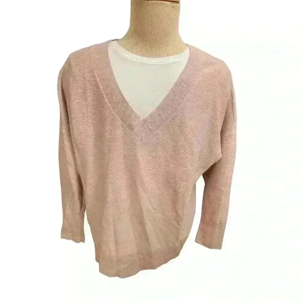 Women’s Lou & Grey Pink Knit Sweater Size Large SW8